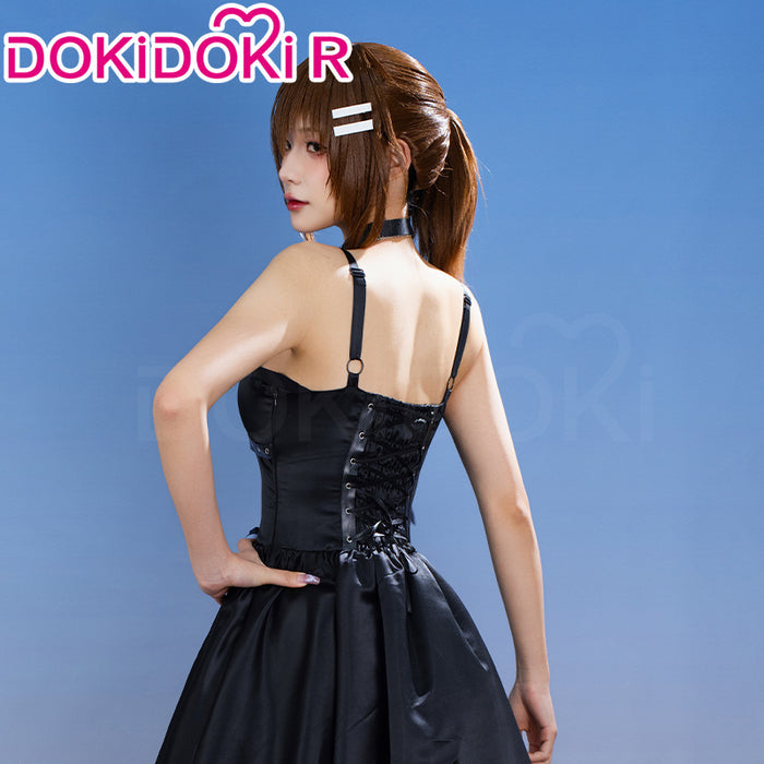 【Ready For Ship】DokiDoki-R Game Wonderful Everyday ~Diskontinuierliches Dasein~ Cosplay Minakami Yuki Costume Black Dress