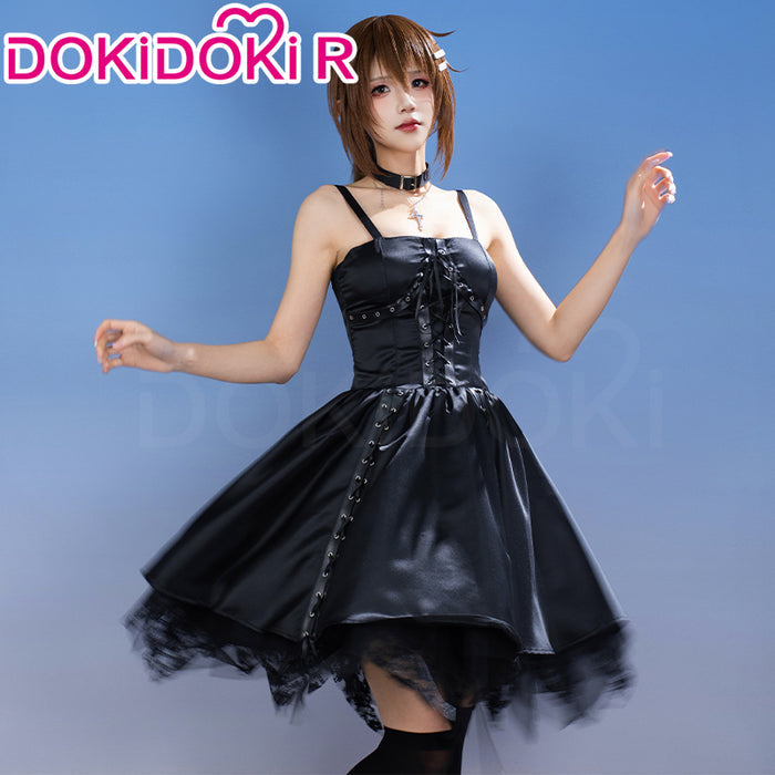 【Ready For Ship】DokiDoki-R Game Wonderful Everyday ~Diskontinuierliches Dasein~ Cosplay Minakami Yuki Costume Black Dress