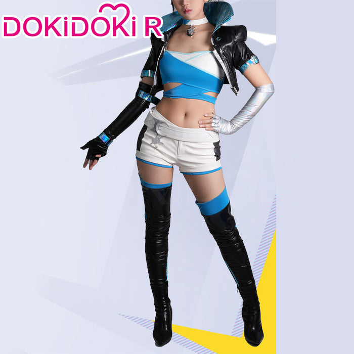 【Ready For Ship】【Last Batch】DokiDoki-R Game Cosplay Costume Woman Black White Blue Suit