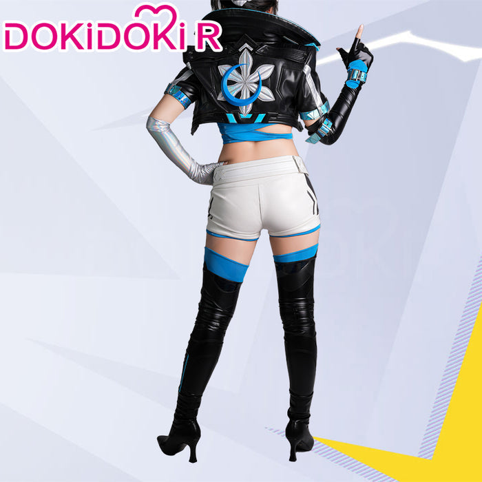 【Ready For Ship】【Last Batch】DokiDoki-R Game Cosplay Costume Woman Black White Blue Suit