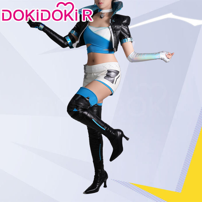 【Ready For Ship】【Last Batch】DokiDoki-R Game Cosplay Costume Woman Black White Blue Suit
