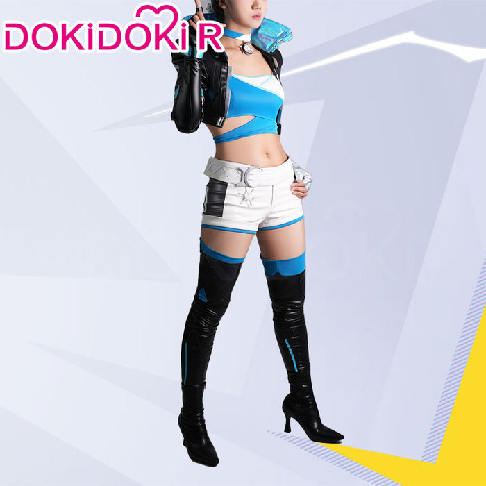 【Ready For Ship】【Last Batch】DokiDoki-R Game Cosplay Costume Woman Black White Blue Suit