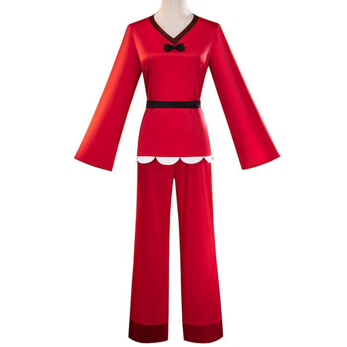 【Ready For Ship】【Last Batch】【Size S-3XL】DokiDoki-R Anime Hell Hotel Cosplay Costume Red Pajamas Nightdress
