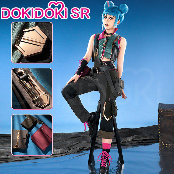 【Ready For Ship】【Last Batch】【Size S-3XL】DokiDoki-SR Game Cosplay Jinxx Costume High Bun Powderr