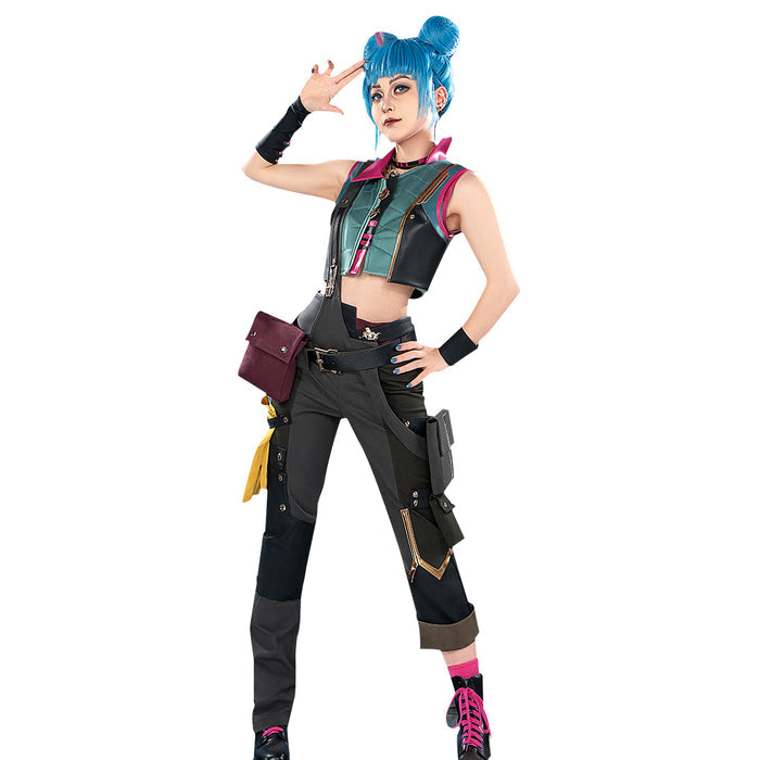 【Ready For Ship】【Last Batch】【Size S-3XL】DokiDoki-SR Game Cosplay Jinxx Costume High Bun Powderr