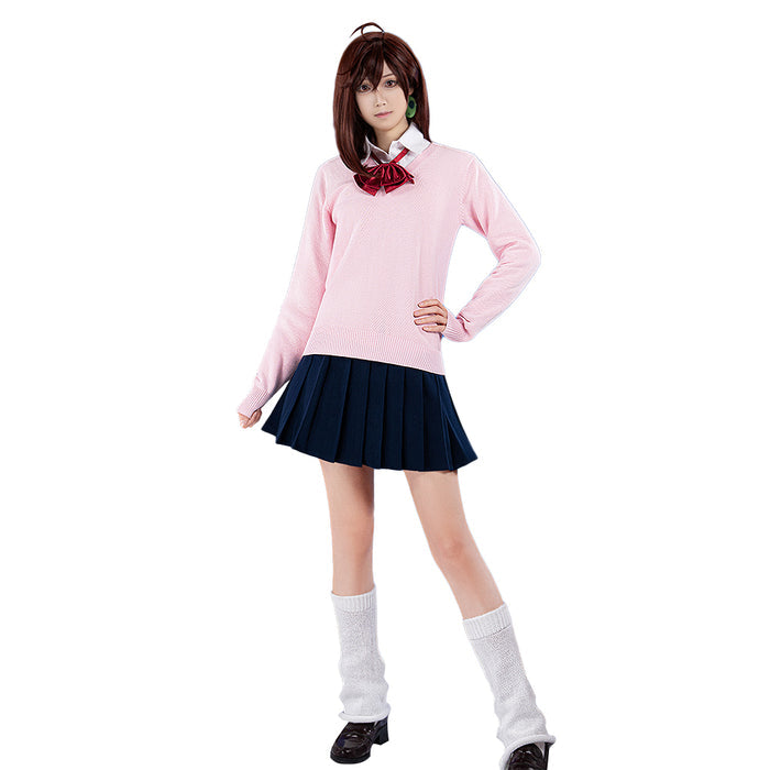 【Ready For Ship】【Last Batch】【Size XS-3XL】Dokidoki-R Anime DDD Cosplay Costume Pink Uniform Halloween