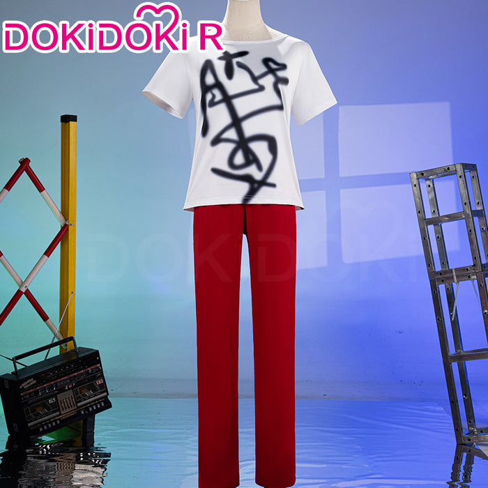 【Ready For Ship】【Last Batch】【Size XS-3XL】DokiDoki-R Music Video Cosplay Costume White T-shirt Red Pants R2