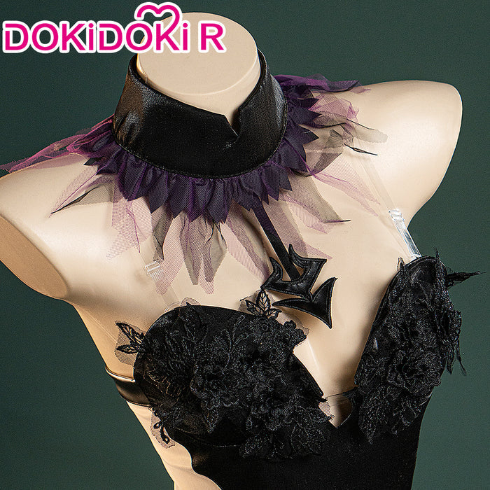 【Ready For Ship】【Size S-2XL】DokiDoki-R Anime Cosplay Costume Demon Black Purple Dress Halloween