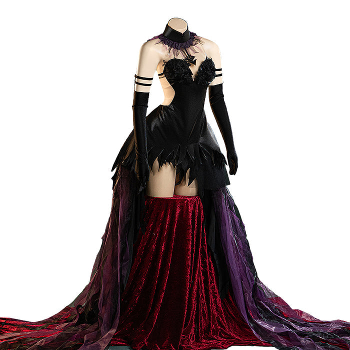 【Ready For Ship】【Size S-2XL】DokiDoki-R Anime Cosplay Costume Demon Black Purple Dress Halloween