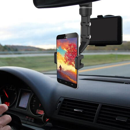 Rearview Mirror Phone Holder