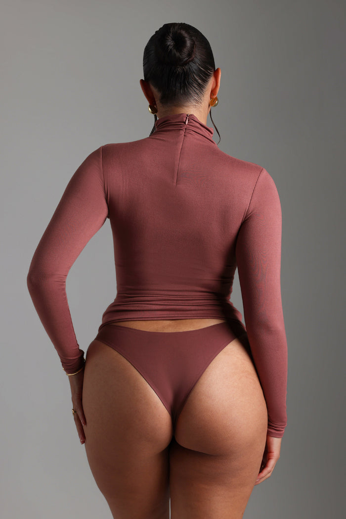 Refined Long Sleeve Turtleneck T-Shirt - Vintage Berry