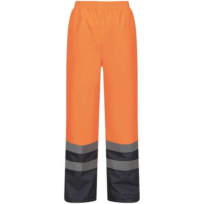 Regatta TRJ523 Pro Orange/Navy Two Tone Waterproof Padded Hi Vis Trouser