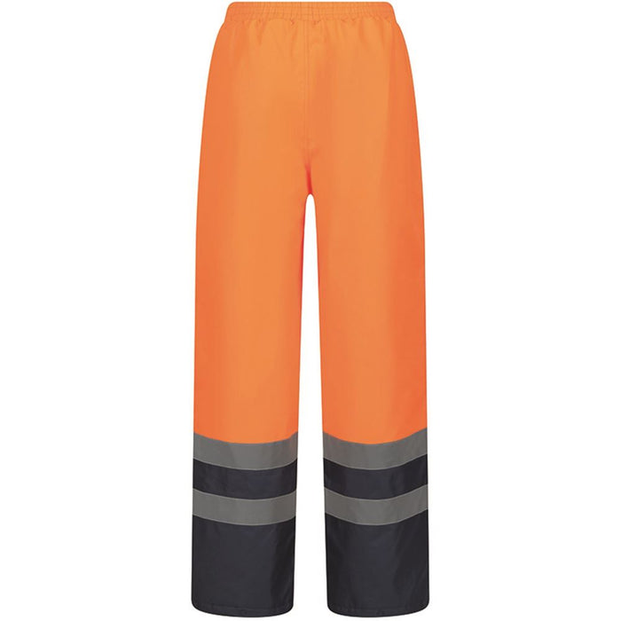Regatta TRJ523 Pro Orange/Navy Two Tone Waterproof Padded Hi Vis Trouser