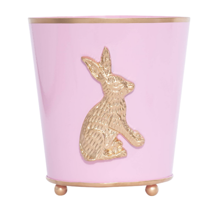 Pink abbit gold easter spring cachet pot planter