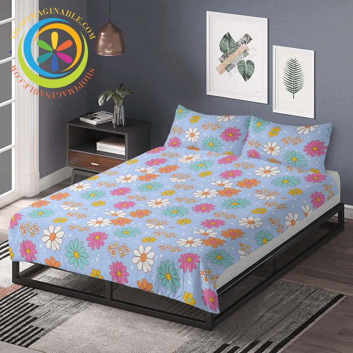Retro Daisy Floral Bedding Set