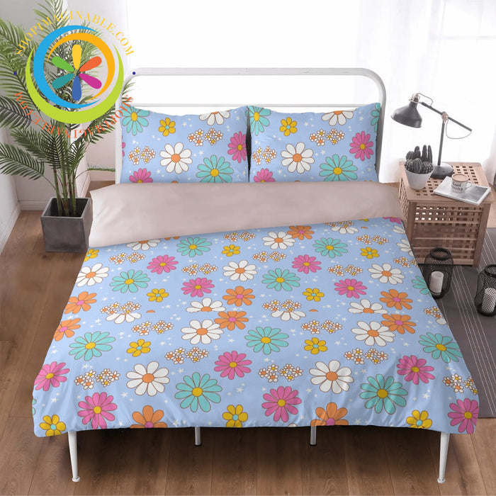 Retro Daisy Floral Bedding Set