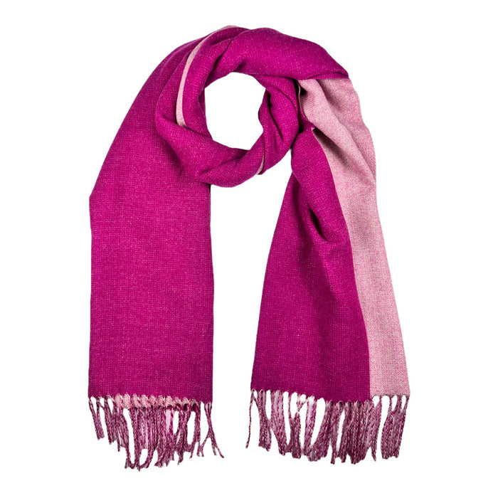 Reversible two tone coloured plain cashmere blend scarf: Teal