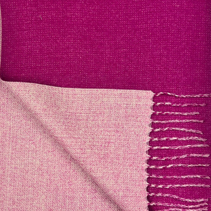 Reversible two tone coloured plain cashmere blend scarf: Teal