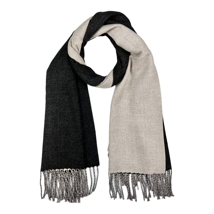 Reversible two tone coloured plain cashmere blend scarf: Teal