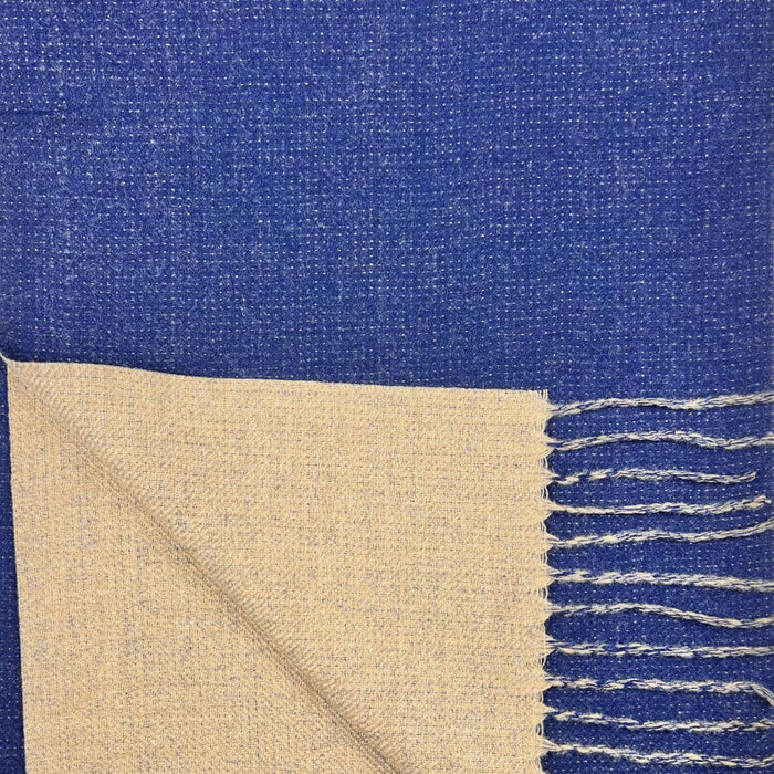 Reversible two tone coloured plain cashmere blend scarf: Teal