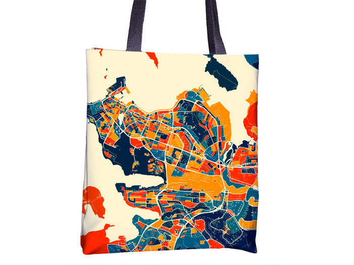 Reykjavik Map Tote Bag - Iceland Map Tote Bag 15x15