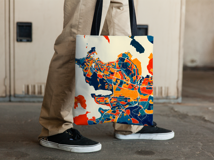 Reykjavik Map Tote Bag - Iceland Map Tote Bag 15x15