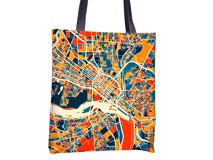 Richmond Map Tote Bag - Virginia Map Tote Bag 15x15