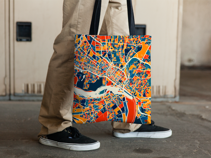 Richmond Map Tote Bag - Virginia Map Tote Bag 15x15