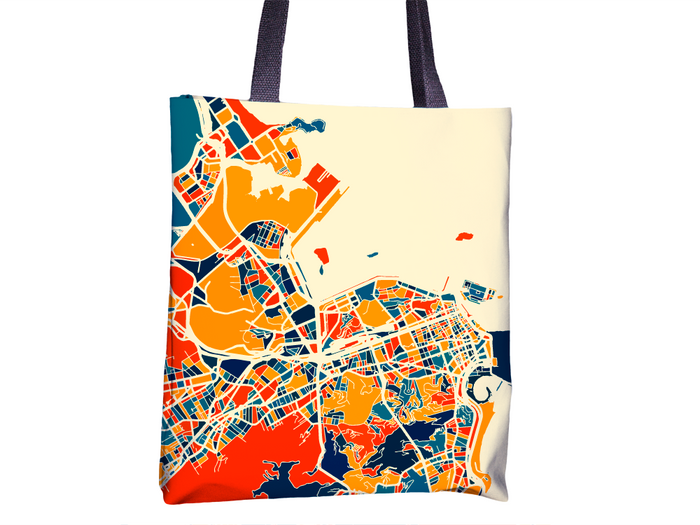 Rio de Janeiro Map Tote Bag - Gift Map Tote Bag 15x15