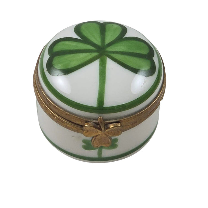 Rochard Lucky Shamrock Round Limoges Box