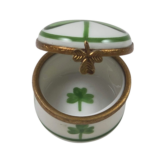 Rochard Lucky Shamrock Round Limoges Box