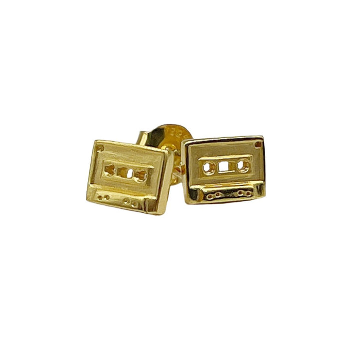 GOLD CASSETTE STUD EARRINGS