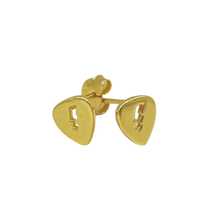 GOLD LIGHTNING PICK STUD EARRINGS