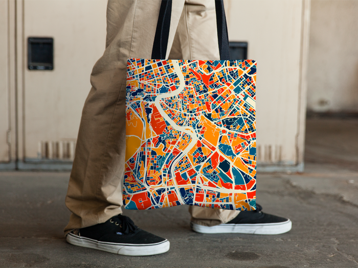 Roma Map Tote Bag - Italy Map Tote Bag 15x15