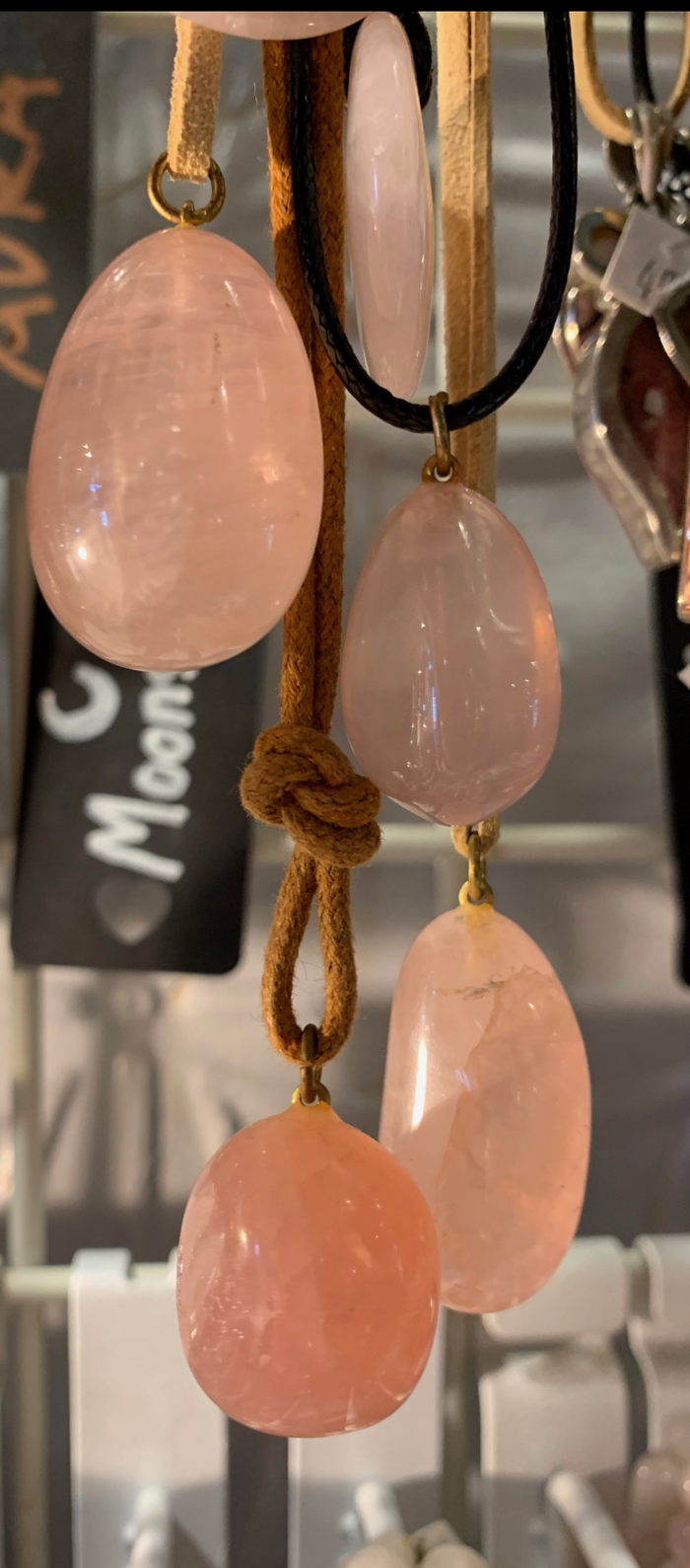 Rose Quartz Round Drop Pendants