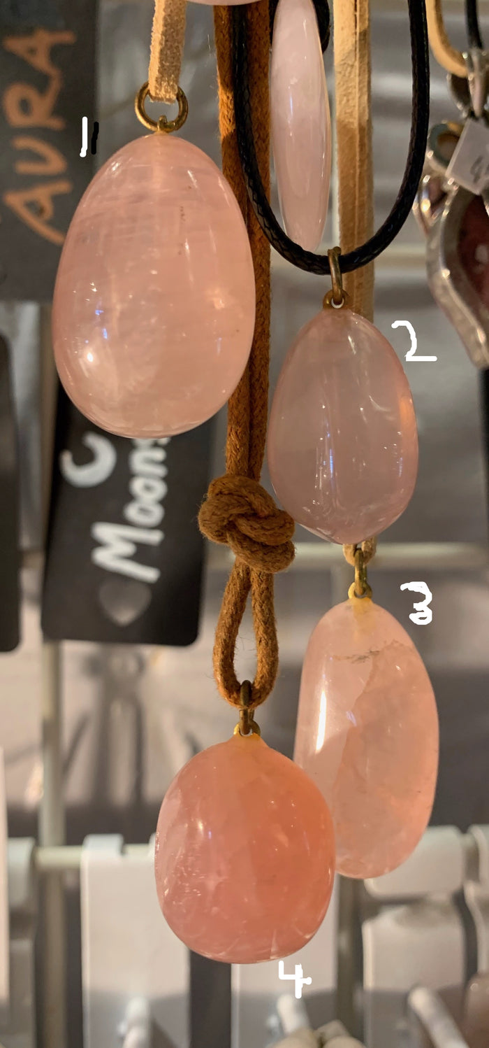 Rose Quartz Round Drop Pendants