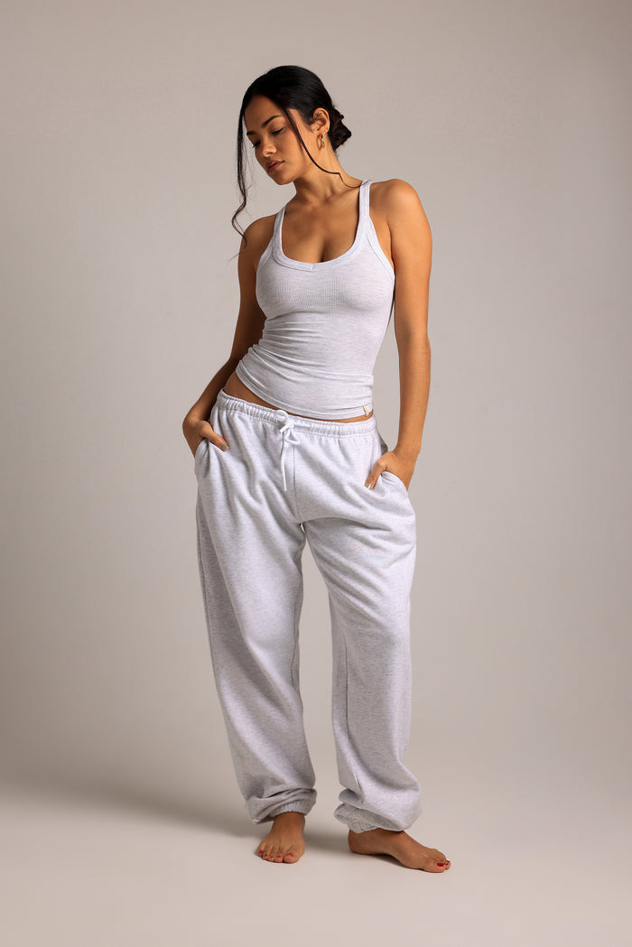 Rounded Plunge Tank - Light Heather Gray
