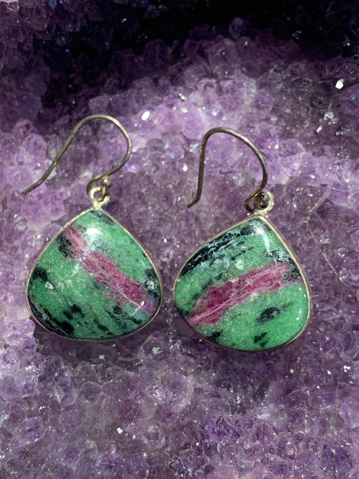 Ruby Zoisite Earrings