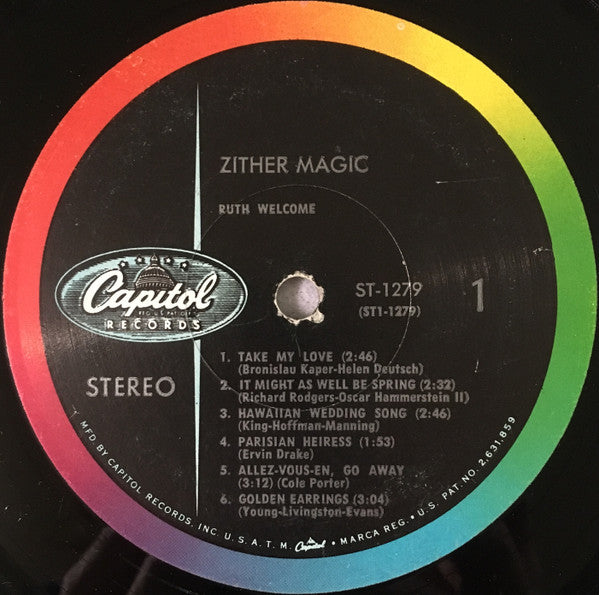 Ruth Welcome - Zither Magic (LP) [US] 1st (Very Good Plus (VG+))