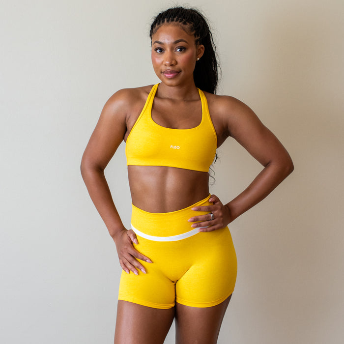 Heather Daylily Sage Racerback Sports Bra - Medium Support by FLEO - 1