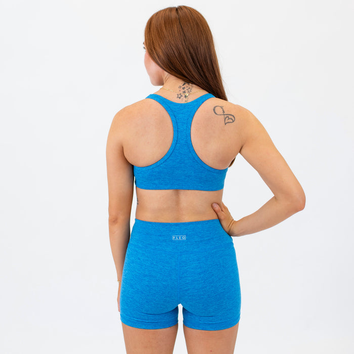 Racerback Sports Bra - Sage in Heather Skydiver