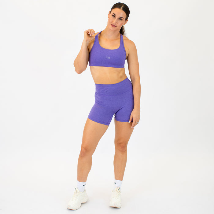 Racerback Sports Bra - Sage in Heather Passion Flower -3