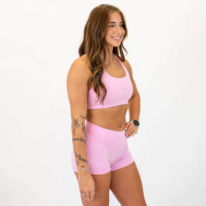 Racerback Sports Bra - Sage in Pink Frosting