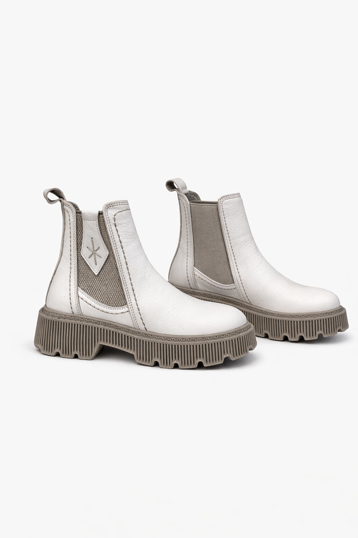 Sala Europe Crema Leather Ripper Boots