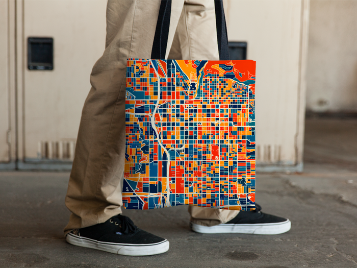 Salt Lake City Map Tote Bag - SLC Map Tote Bag 15x15