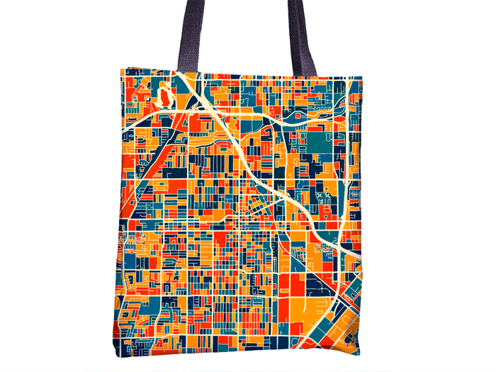 Santa Ana Map Tote Bag - California Map Tote Bag 15x15