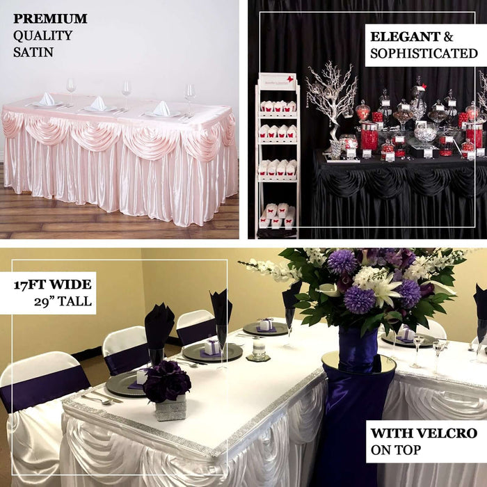 Elegant satin tablecloths for premium event decor.