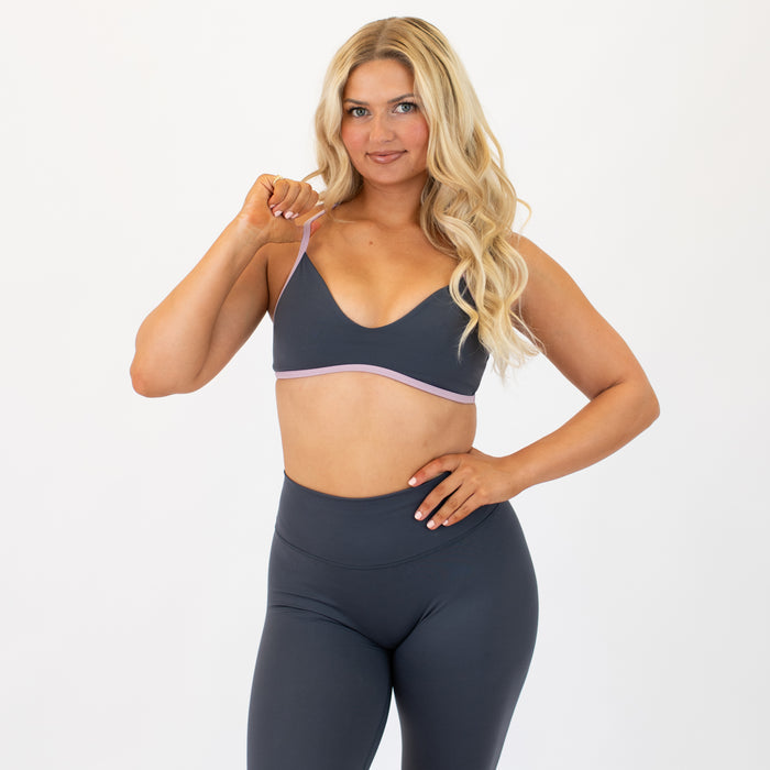 Burnt Ash + Soft Mauve Scout Bralette - Light Support by FLEO - 1