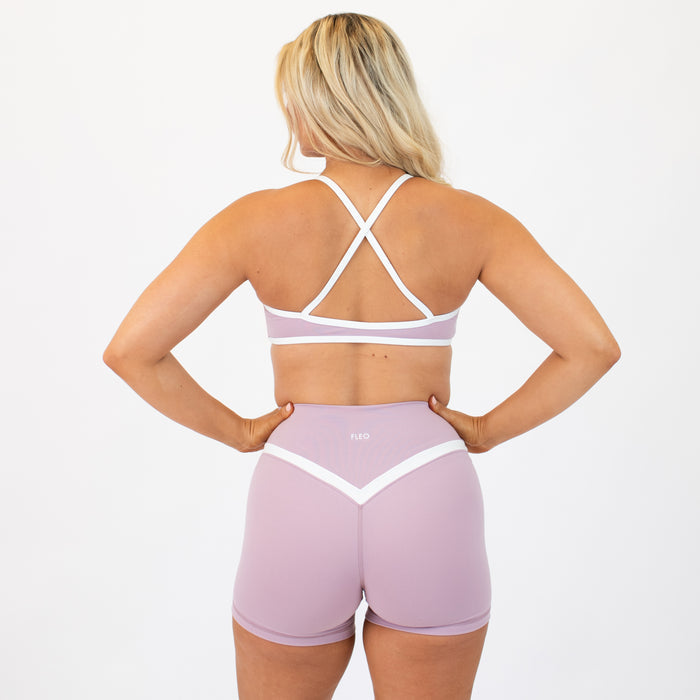 Soft Mauve + White Scout Bralette - Light Support by FLEO - 2