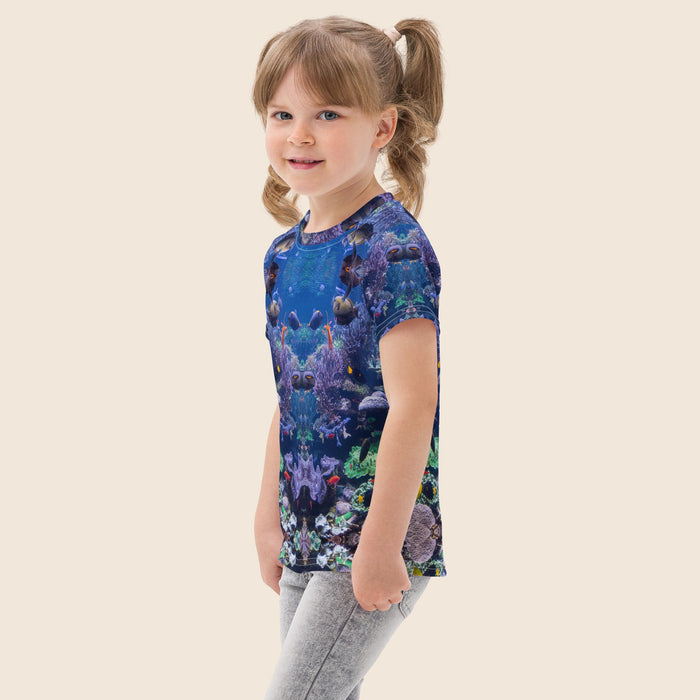 Sea & Fish Print Kids Cotton T-Shirt | All-Over Print